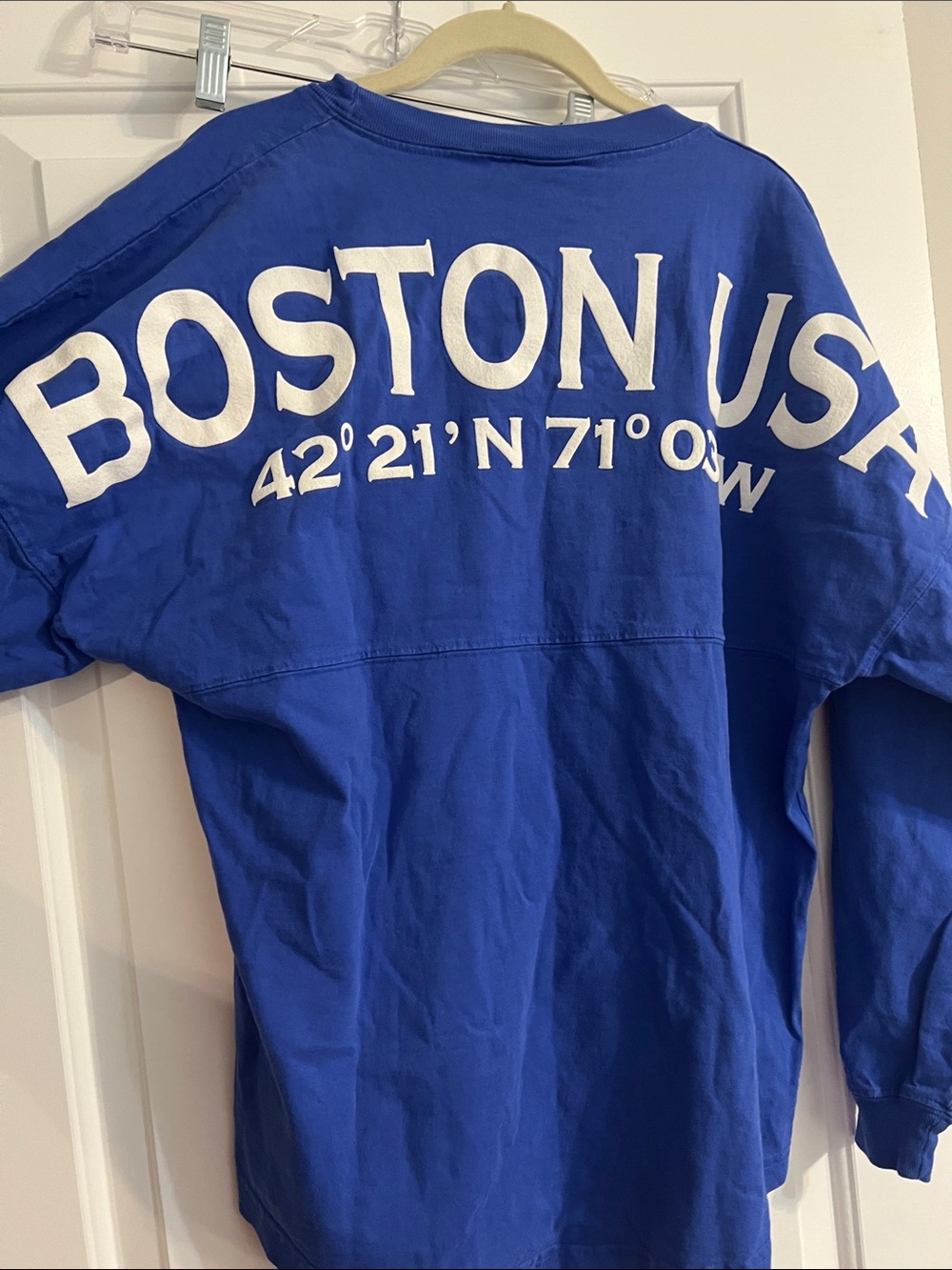 Royal Blue Long Sleeve Crewneck Pullover- BOSTON USA